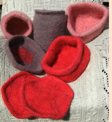 felted pots