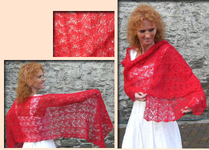 Brown and white shawl