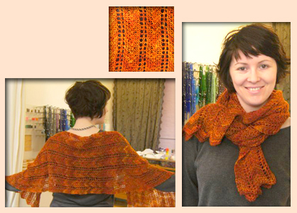 Brown and white shawl