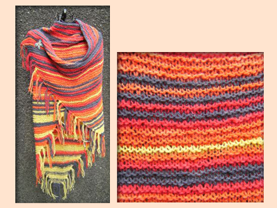 Brown and white shawl
